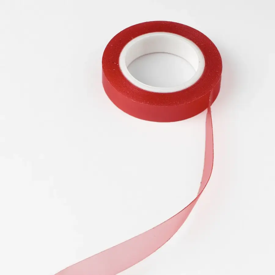 Nastro biadesivo professionale in rotolo rosso per extension a fascia tape-in.